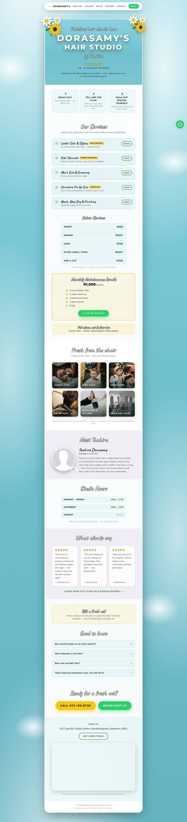 Dorasamy's Hair Studio website